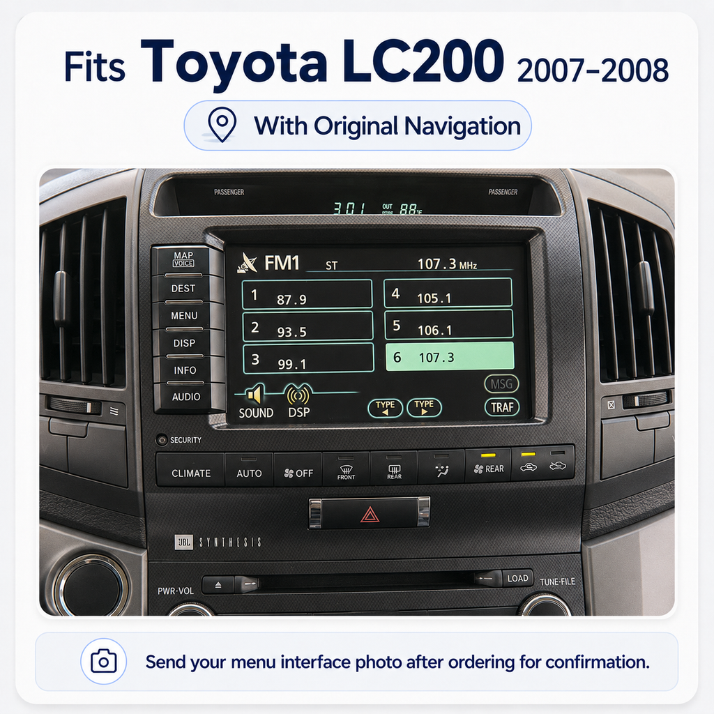 VIKNAV Wireless CarPlay Android Auto Decoder Linux Interface Box Upgrade for Toyota Land Cruiser LC200 2007–2021