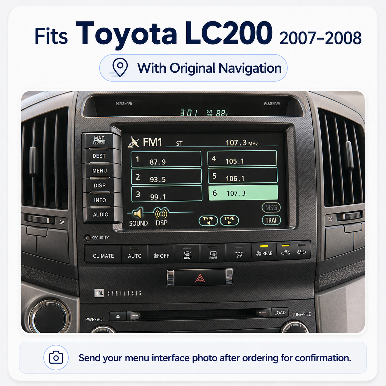 VIKNAV Wireless CarPlay Android Auto Decoder Linux Interface Box Upgrade for Toyota Land Cruiser LC200 2007–2021