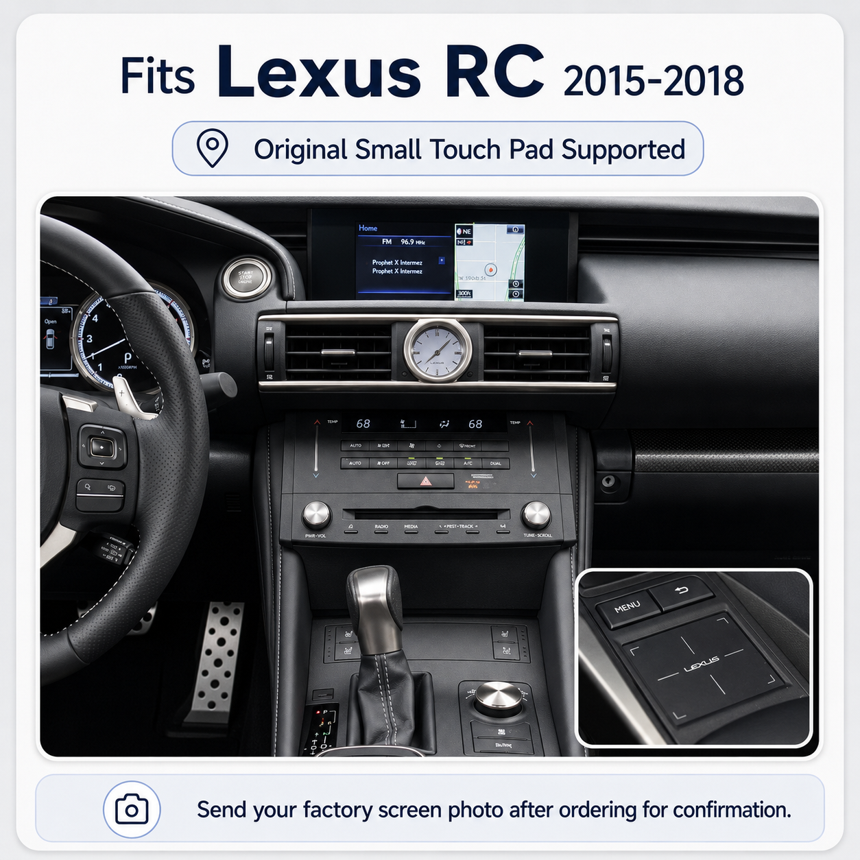VIKNAV Wireless CarPlay Android Auto Decoder Linux Interface Box Upgrade for Lexus RC 2015–2020