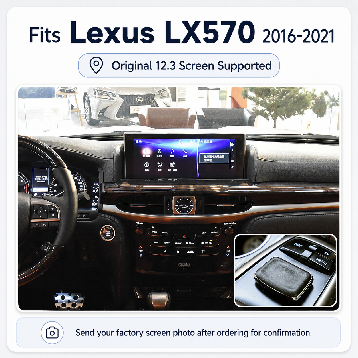 VIKNAV Wireless CarPlay Android Auto Decoder Linux Interface Box Upgrade for Lexus LX 570 2009-2021