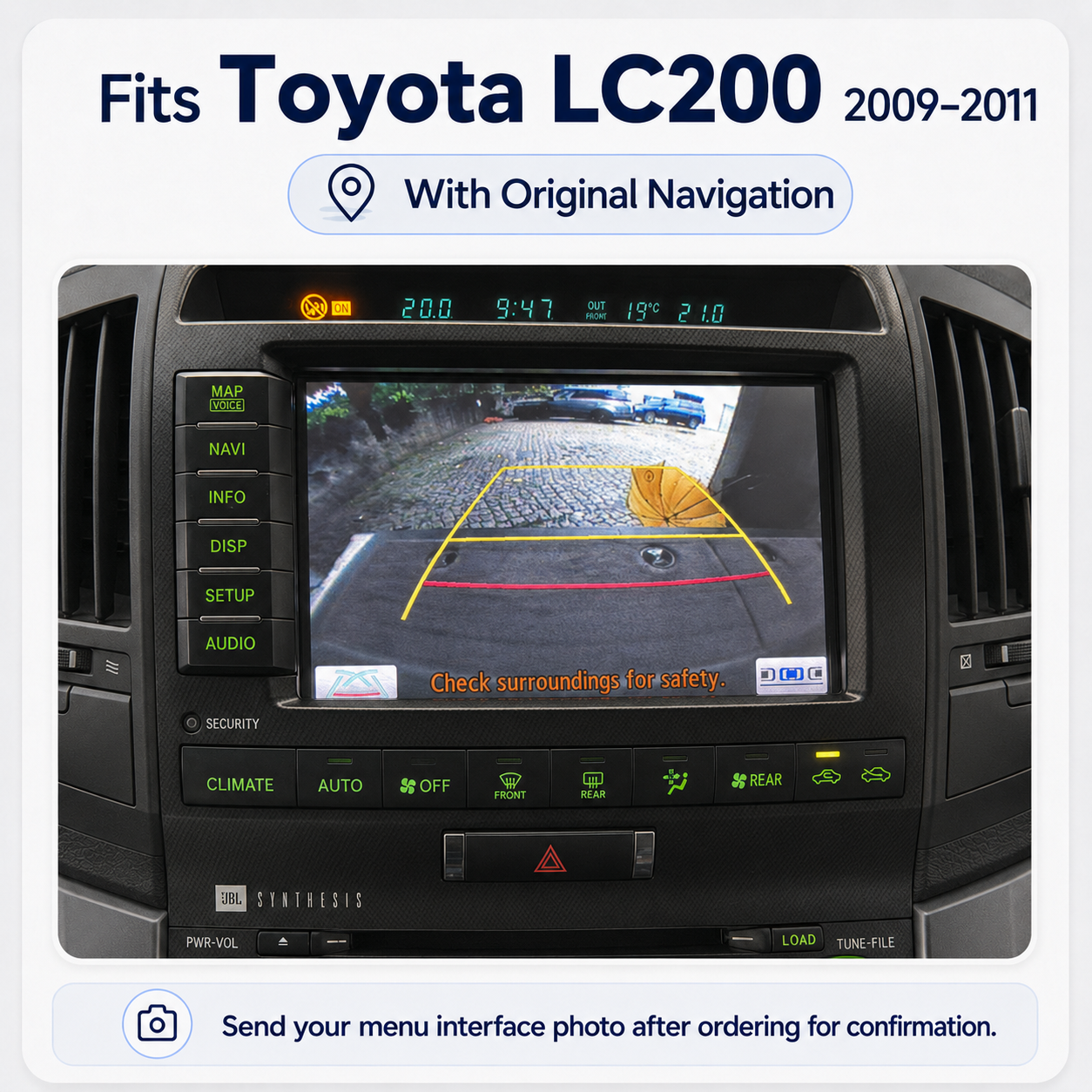 VIKNAV Wireless CarPlay Android Auto Decoder Linux Interface Box Upgrade for Toyota Land Cruiser LC200 2007–2021