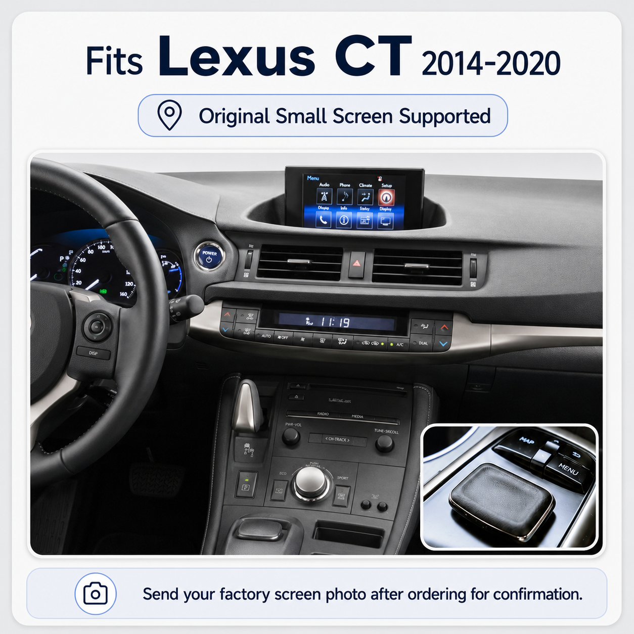 VIKNAV Wireless CarPlay Android Auto Decoder Linux Interface Box Upgrade for Lexus CT 2014–2022