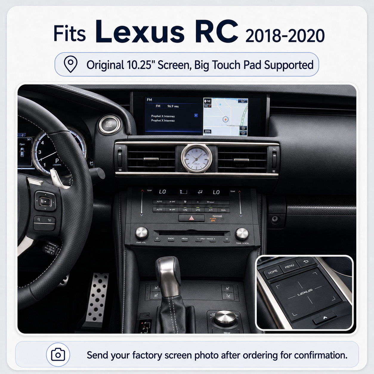 VIKNAV Wireless CarPlay Android Auto Decoder Linux Interface Box Upgrade for Lexus RC 2015–2020