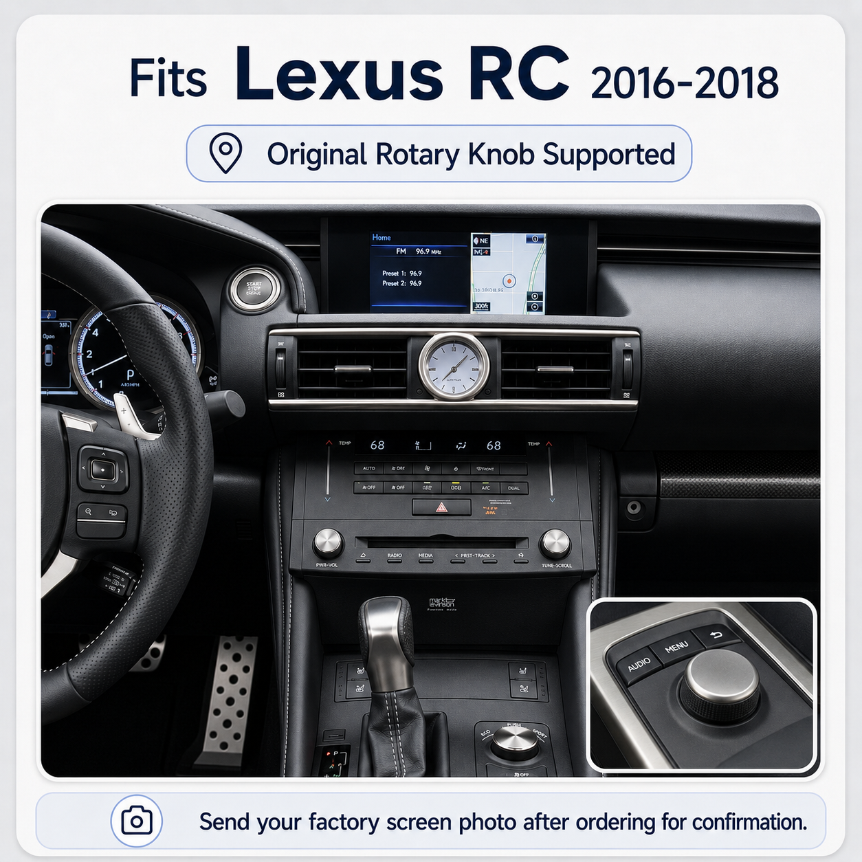 VIKNAV Wireless CarPlay Android Auto Decoder Linux Interface Box Upgrade for Lexus RC 2015–2020