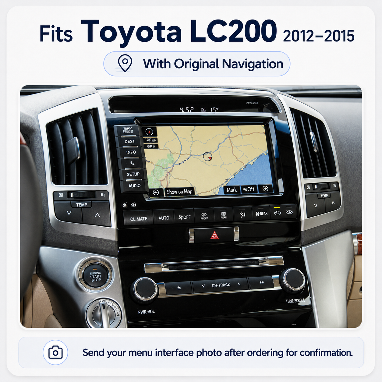 VIKNAV Wireless CarPlay Android Auto Decoder Linux Interface Box Upgrade for Toyota Land Cruiser LC200 2007–2021