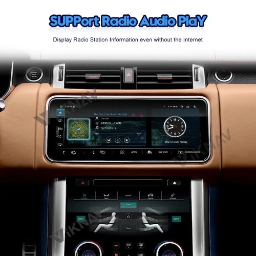 12.3 Inch Car Stereo Radio For Range Rover Sport L494 2013-2017 GPS Navigation Multimedia Player Carplay AC Panel Touch Screen(Brown 128GB)