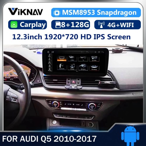 12.3 Inch Android Car DVD Multimedia Player For-AUDI Q5 2010-2017 Radio Player GPS screen Navigation(128GB)