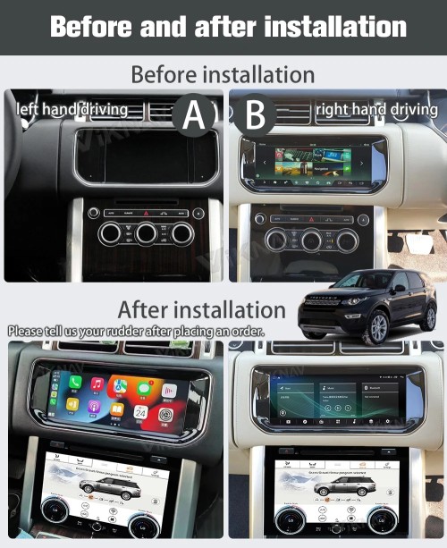 Viknav Android Head Unit Dual System For Range Rover Vogue L405 2013-2017 Car Stereo Radio GPS Navigation Carplay AC Panel Screen(128GB ALL For Bosch)