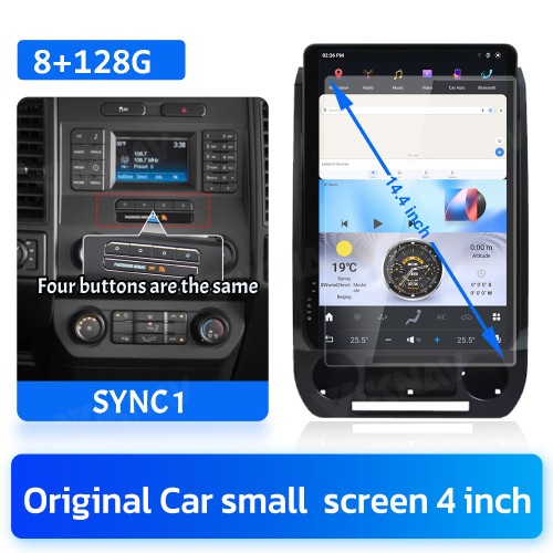 Viknav Car Radio For 2015 - 2022 Ford Raptor F150 F250 F350 F450 multimedia player Tesla Screen Stereo DVD Head unit (128GB SYNC1)