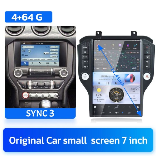 Viknav 14.4 inch Touch Screen Car Radio For Ford Mustang 2015-2022  Android Multimedia Player Head unit(S3 64)