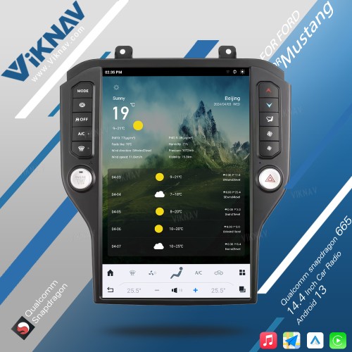 Viknav Qualcomm Snapdrago Car Radio For Ford Mustang 2015-2022 Android Auto 14.4inch Carplay GPS Navigation Multimedia player Head Unit(64GB)