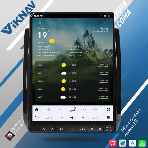VIKNAV 14 Inch Touch Screen For Toyota Tacoma 2005-2015 Android Car Radio Head Unit Multimedia Player Auto Stereo Carplay Radio Upgrade(64GB)