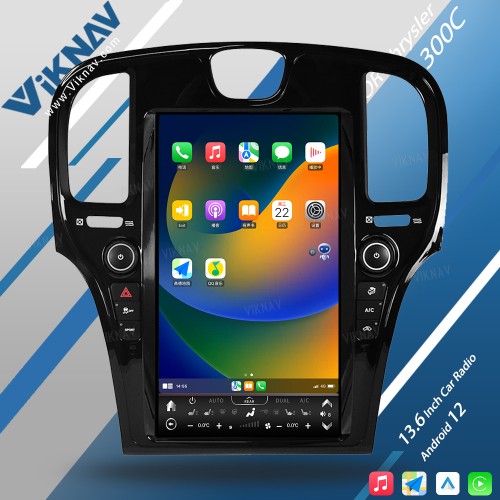 Viknav Car Radio For Chrysler 300C 2011-2023 Android Auto CarPlay 8 Core Autoaudio GPS Navigation Player Stereo Head unit (BLACK-128GB)