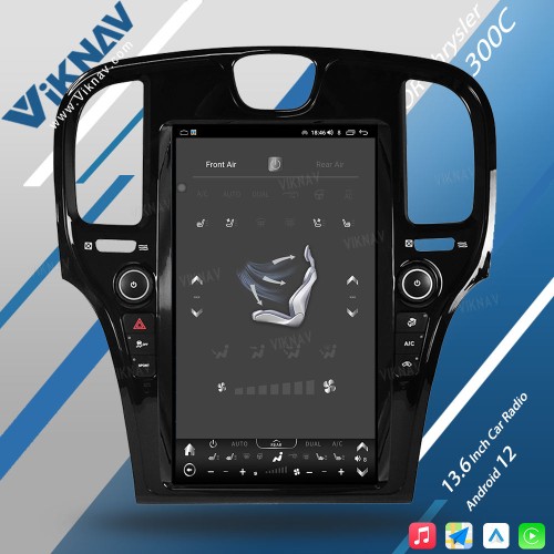 Viknav Car Radio For Chrysler 300C 2011-2023 Android Auto CarPlay 8 Core Autoaudio GPS Navigation Player Stereo Head unit (BLACK-128GB)