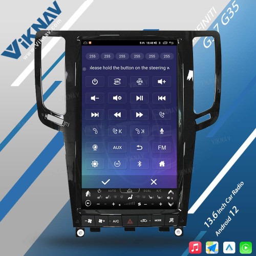 Viknav 13.6 INCH Car Radio For Infiniti G37 G35 Q40 Q60 2007-2015 wireless Carplay Android Auto Car GPS Navigation  LCD Display Screen Multimedia player (64GB）