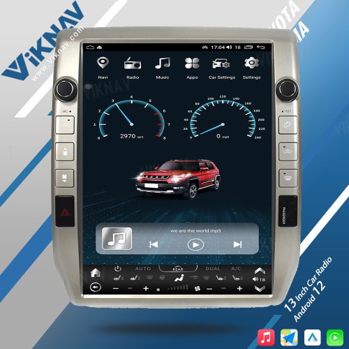 VIKNAV 13 Inch Car Radio For Toyota Tacoma 2005-2015 Android Auto Wireless Carplay GPS Navigation LCD Display Screen Multimedia Player(Silvery 64GB)