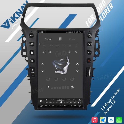 VIKNAV 13.6 Inch Car Radio For Ford Explorer 2011-2019 Multimedia  Android Auto Wireless Carplay GPS Navigation Head Unit (128GB)