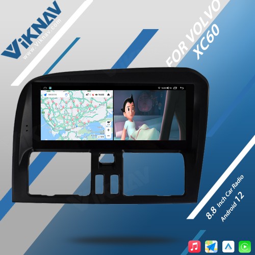 VIKNAV For Volvo XC60 2009-2017 RHD Car Radio Android Auto Audio Multimedia Player GPS Navigation Tape Recorder 2 Din Autoradio HD Screen(128GB)