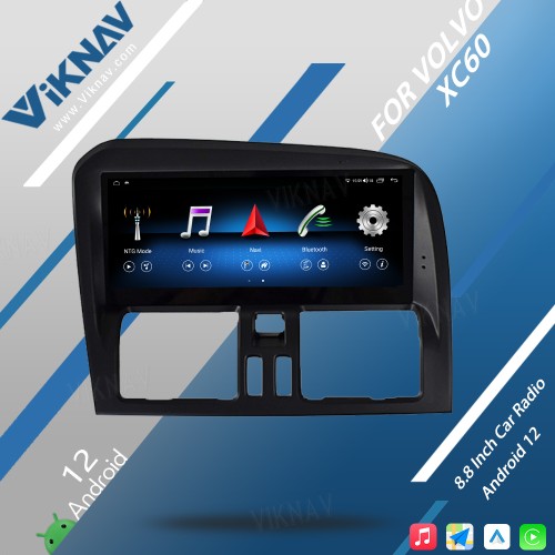 VIKNAV For Volvo XC60 2009-2017 LHD Car Radio Android Auto Audio Multimedia Player GPS Navigation Tape Recorder 2 Din Autoradio HD Screen(128GB)