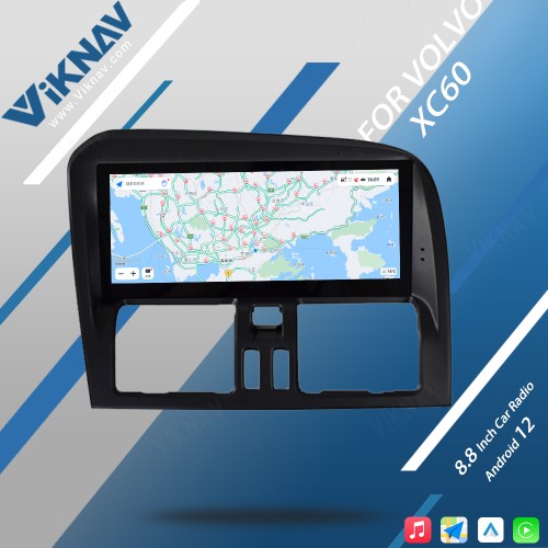 VIKNAV For Volvo XC60 2009-2017 LHD Car Radio Android Auto Audio Multimedia Player GPS Navigation Tape Recorder 2 Din Autoradio HD Screen(128GB)