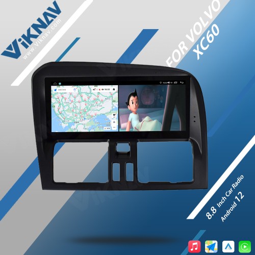 VIKNAV For Volvo XC60 2009-2017 LHD Car Radio Android Auto Audio Multimedia Player GPS Navigation Tape Recorder 2 Din Autoradio HD Screen(128GB)