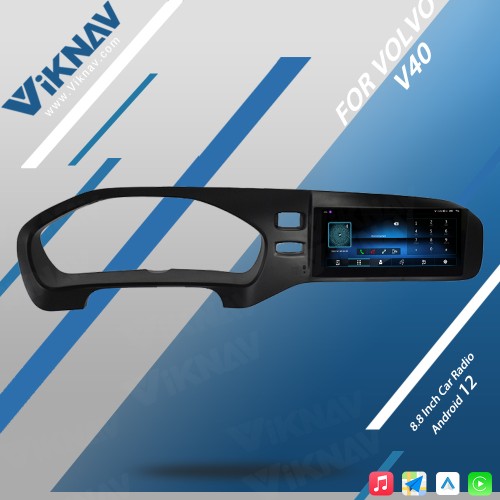 Viknav Android Car GPS Navigation For Volvo v40 2011-2019 LHD LCD Touch Screen wireless Carplay 8.8inch Car Radio Video Player Head Unit(128GB)