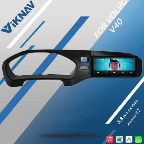 Viknav Android Car GPS Navigation For Volvo v40 2011-2019 LHD LCD Touch Screen wireless Carplay 8.8inch Car Radio Video Player Head Unit(128GB)