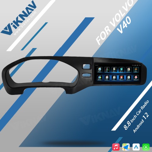 Viknav Android Car GPS Navigation For Volvo v40 2011-2019 LHD LCD Touch Screen wireless Carplay 8.8inch Car Radio Video Player Head Unit(64GB)