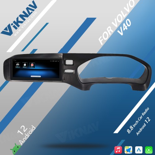 Viknav Android Car GPS Navigation For Volvo v40 2011-2019 RHD LCD Touch Screen wireless Carplay 8.8inch Car Radio Video Player Head Unit(128GB)