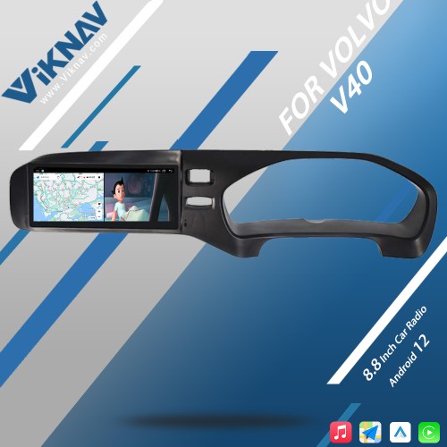 Viknav Android Car GPS Navigation For Volvo v40 2011-2019 RHD LCD Touch Screen wireless Carplay 8.8inch Car Radio Video Player Head Unit(128GB)