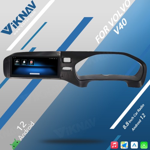 Viknav Android Car GPS Navigation For Volvo v40 2011-2019 RHD LCD Touch Screen wireless Carplay 8.8inch Car Radio Video Player Head Unit(128GB)