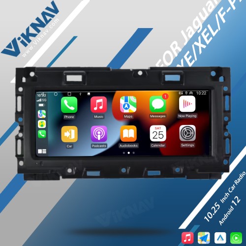 Viknav Android Car Radio 10.25 inch For Jaguar XE/XEL/F-PACE 2016-2019 Wirless CarPlayer GPS Navigation Head Unit (64GB)