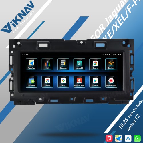 Viknav Android Car Radio 10.25 inch For Jaguar XE/XEL/F-PACE 2016-2019 Wirless CarPlayer GPS Navigation Head Unit (64GB)