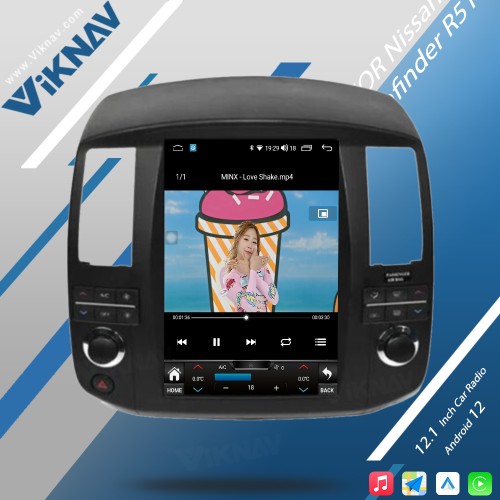 Viknav For Nissan Pathfinder R51 2006-2011 Android Car Radio 12.1 inch GPS Navigation with screen Car Audio Stereo Head multimedia player(128GB)