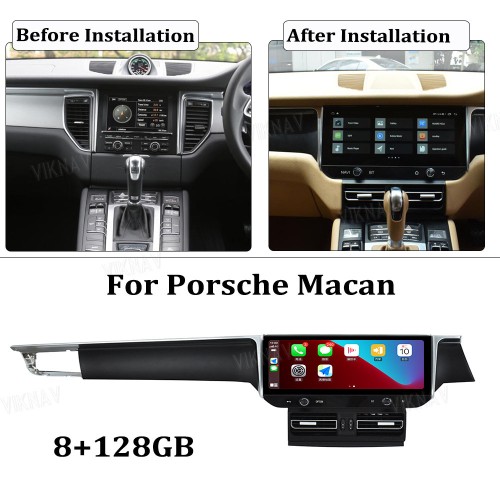 Viknav For Porsche Macan Car Radio 2013-2017 Right Hand Driving Auto HD LCD Touch Screen Replacement Multimedia Player GPS Navigation(128GB )