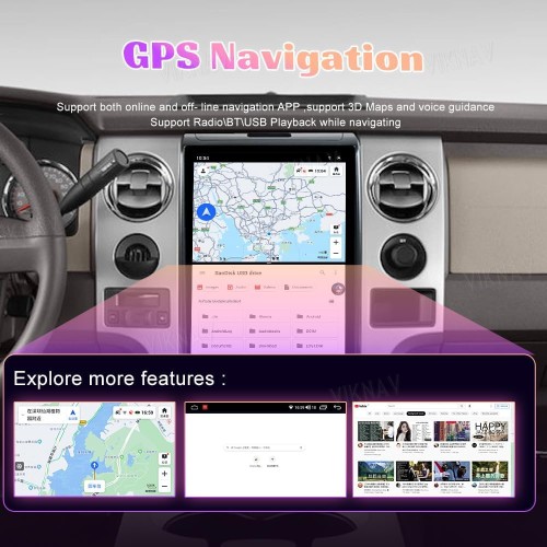 Viknav Ship From USA Android 13 Radio for Ford F150 2009 2010 2011 2012 Head Unit 14.4inch Touch Screen Car Radio 128GB GPS Autoradio Multimedia Video Player