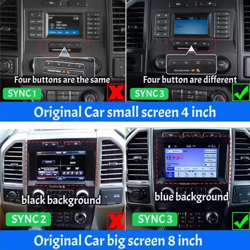 Viknav Ship From USA 14.4 Inch Vertical Screen Car Radio for Ford Raptor F150 2015-2022 Android Auto Stereo Receiver Multimedia Player GPS Navigation Head Unit Tape Recorder (SYNC-3)