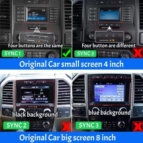 Viknav Ship From USA 14.4 Inch Vertical Screen Car Radio for Ford Raptor F150 2015-2022 Android Auto Stereo Receiver Multimedia Player GPS Navigation Head Unit Tape Recorder (SYNC1)