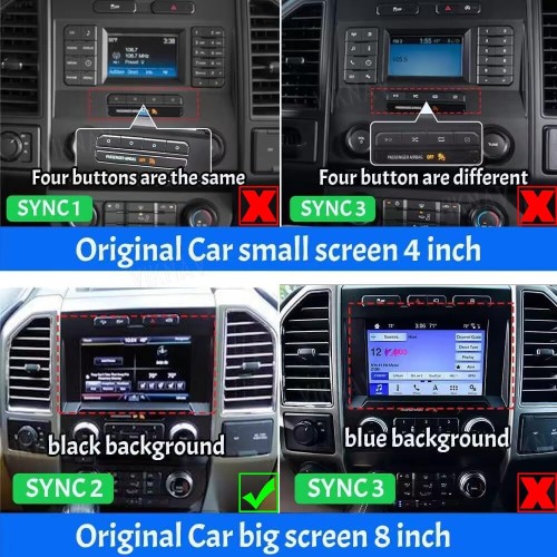 Viknav Ship From USA 14.4 Inch Vertical Screen Car Radio for Ford Raptor F150 2015-2022 Android Auto Stereo Receiver Multimedia Player GPS Navigation Head Unit Tape Recorder (SYNC2)