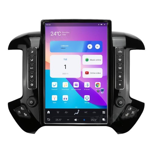 Viknav Ship From USA 14.4 Inch Android Car Radio For Chevrolet Silverado GMC Sierra 2014-2019 Auto Stereo Upgrade 2K IPS Touch Screen GPS Navigation Multimedia Play (OEM Radio with 4.2/8 Inch Screen)