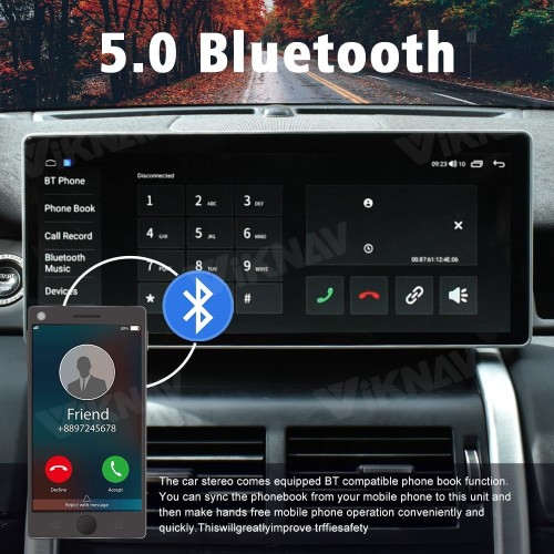 Viknav Ship From USA  Android Car Radio For Land Rover Discovery Sport L550 2015-2019 Multimedia Player 12.3 Inch Touch Screen Auto Stereo GPS Navigation (For Harman System)