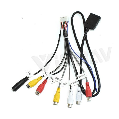 Viknav Ship From USA 20-pin RCA Output Cable for Android Car Radio Video Audio Adapter Cable Car Stereo Universal RCA Output Input Cable