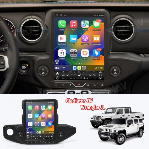 Viknav Ship From USA 256GB Touch Screen Head Unit Replacement For 2018 2019 2020 2021 2022 2023 Jeep Wrangler JL Gladiator JT Car Radio Support Carplay And Android Auto Car GPS Navigation