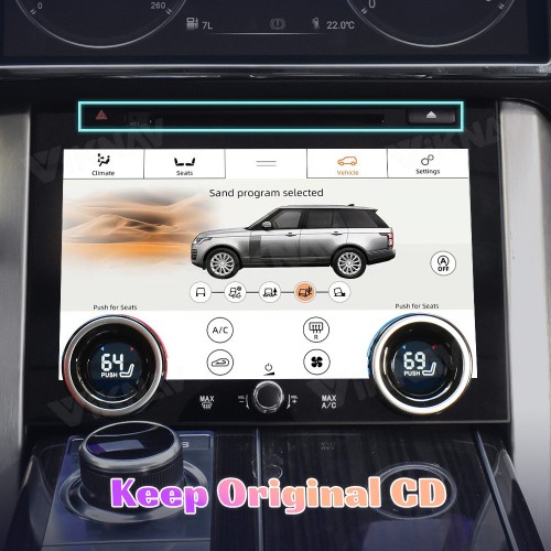 Viknav 10.4 Inch Android Head Unit Dual System For Range Rover Vogue L405 2013-2017 Car Stereo Radio GPS Navigation Carplay AC Panel Screen(AC)