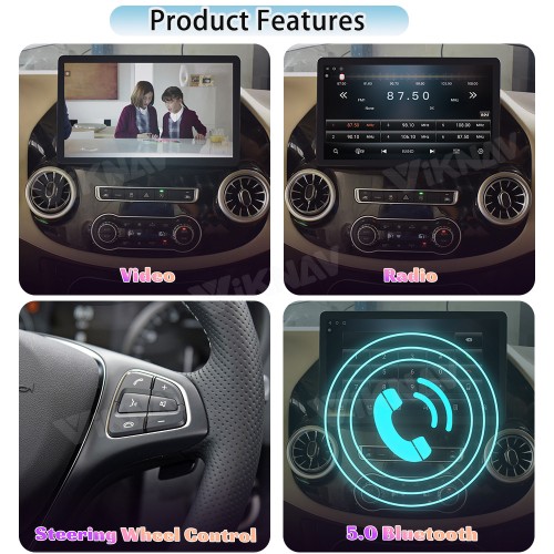 Viknav 13 Inch Android Car Radio For Benz Vito 2015-2021 Stereo Multimedia Player GPS Navigation(128GB Car Radio+Digital Instrument Cluster+Mouse）