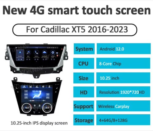 Viknav Newest AC Panel Display For Cadillac XT5 XT6 2016-2023 LCD Touch Screen LCD Air Condition Control Stereo Climate