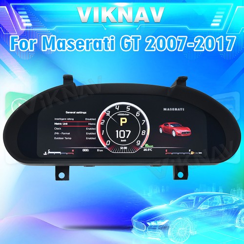 Viknav 12.3 Inch Car LCD Digital Cluster Speedometer For Maserati GT GC GranTurismo 2007-2017 Dashboard Instrument Virtual Cockpit