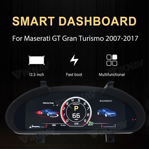 Viknav 12.3 Inch Car LCD Digital Cluster Speedometer For Maserati GT GC GranTurismo 2007-2017 Dashboard Instrument Virtual Cockpit