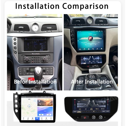 Viknav 10.4 Inch Android 8 Core Car Radio Player For Maserati GT GC GranTurismo 2007-2017 Left Hand Driving Car Multimedia Player GPS Navigation(Car Radio+Digital Cluster+AC)