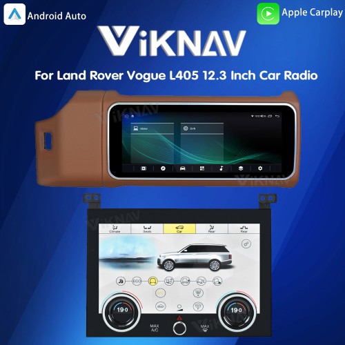 12.3 Inch Touch Screen Car Radio And AC For Land Rover Range Rover Vogue L405 2013-2017 Multimedia Player GPS Navigation Head Unit (Brown All)